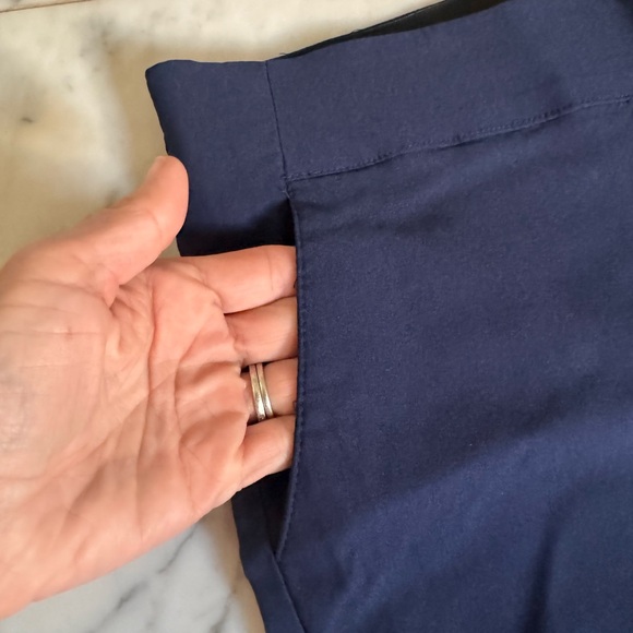Simply Vera Wang Dark Blue Navy Comfort 90’s Capri Pants Elastic Waist Retro Med - Picture 10 of 10